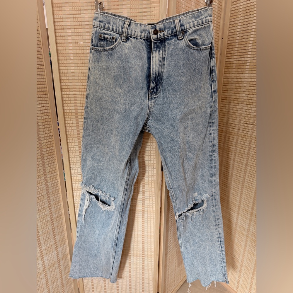 Lioness Women's Straight Jeans in Distressed Blue